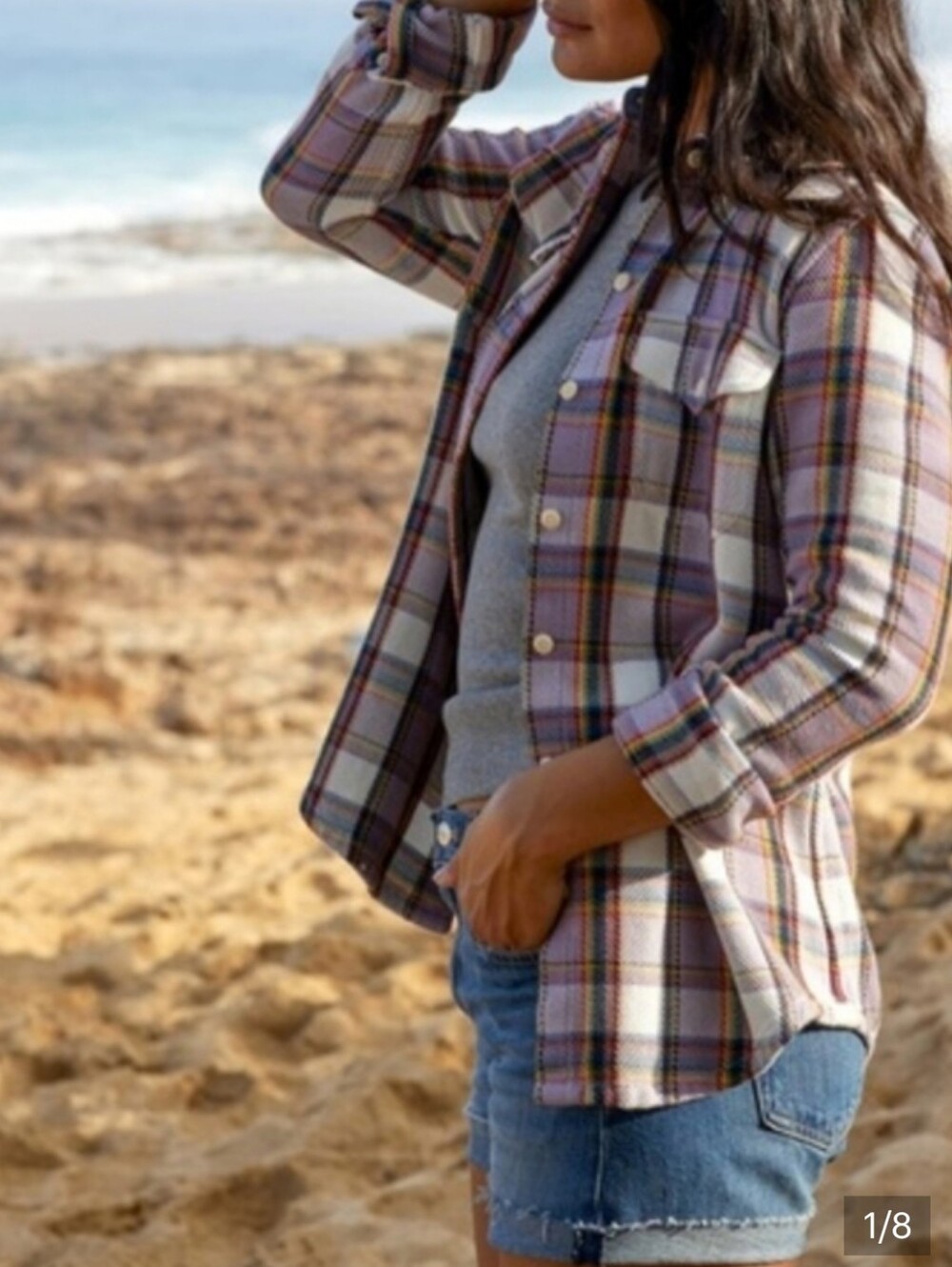 Outerknown Unique Blanket Shirt Women's Lavender and Rainbow